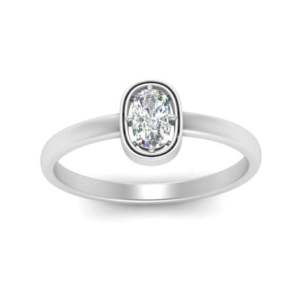 Cushion Cut Bezel Solitaire Ring