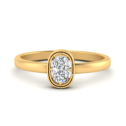 Cushion Cut Bezel Solitaire Ring
