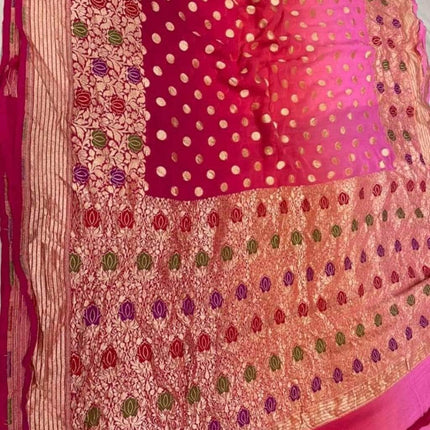 Designer Banarasi  Georgette Chiffon - Silk Saree with meenakari work