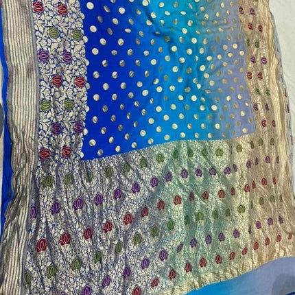 Designer Banarasi  Georgette Chiffon - Silk Saree with meenakari work