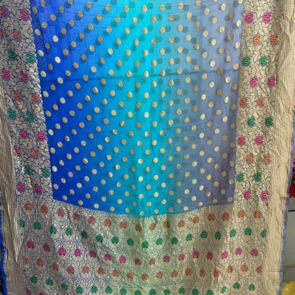 Designer Banarasi  Georgette Chiffon - Silk Saree with meenakari work