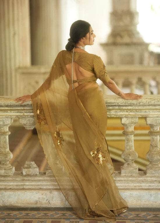 Designer organza Saree with Custom Blouse