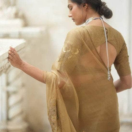 Designer organza Saree with Custom Blouse