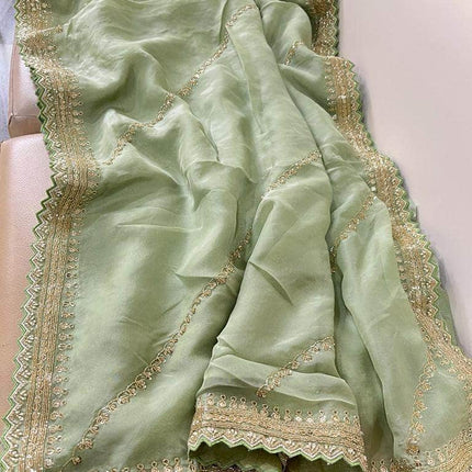 Designer Pure Organza Saree with sequence work
