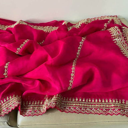 Designer Pure Organza Saree with sequence work