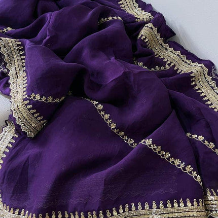 Designer Pure Organza Saree with sequence work