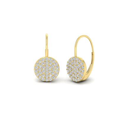 Diamond Disc Drop Earring