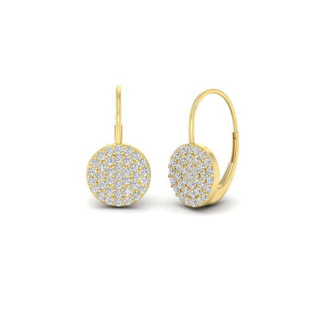 Diamond Disc Drop Earring