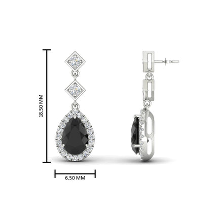 Double Drop Pear Halo Earring