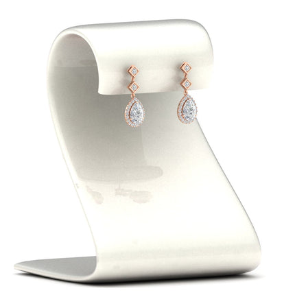 Double Drop Pear Halo Earring