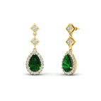 14K Yellow Gold / Green Emerald / Lab Grown