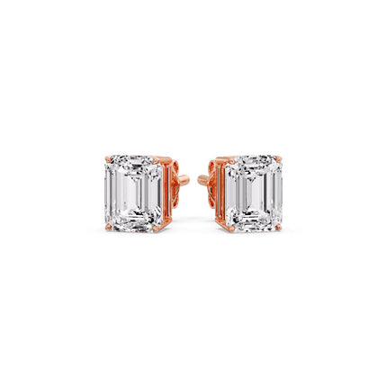 Emerald Cut Diamond Stud Earrings