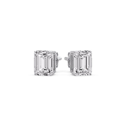 Emerald Cut Diamond Stud Earrings
