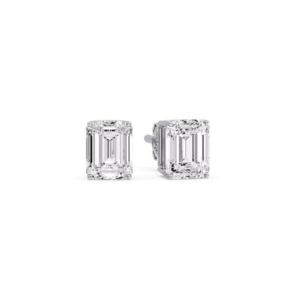 Emerald Cut Diamond Stud Earrings