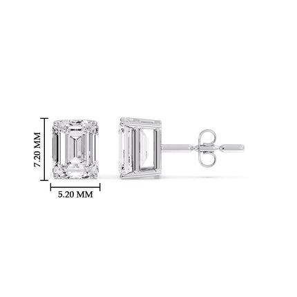 Emerald Cut Diamond Stud Earrings