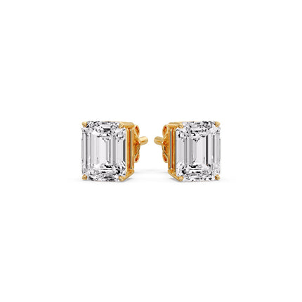 Emerald Cut Diamond Stud Earrings