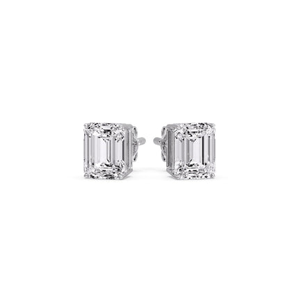 Emerald Cut Diamond Stud Earrings