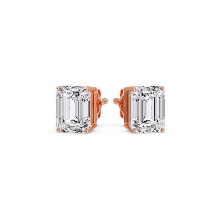 Emerald Cut Diamond Stud Earrings