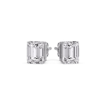 Emerald Cut Diamond Stud Earrings