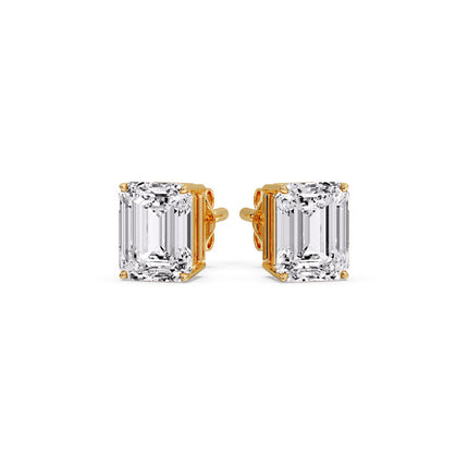 Emerald Cut Diamond Stud Earrings