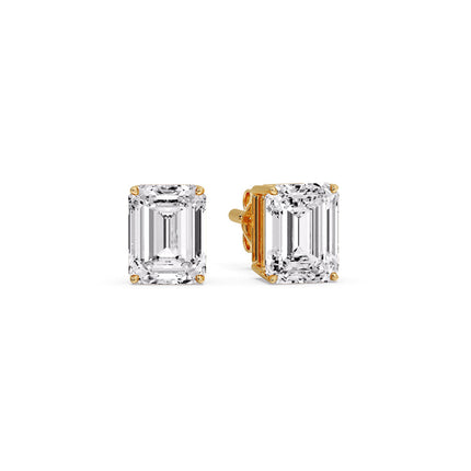 Emerald Cut Diamond Stud Earrings