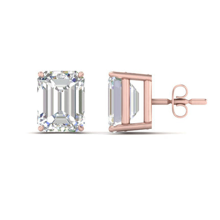 Emerald Cut Diamond Stud Earrings