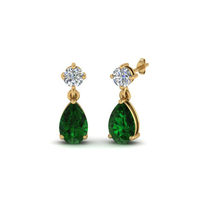Gemstone Pear Drop Stud Earring