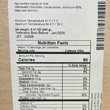 Andy Anand Vegan European Liqueur Dark Chocolate Bottles – Non-Alcoholic Cordials Assortment, Premium 60% Chocolate (Cocoa Butter) Gift Box, 18 Count