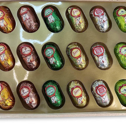 Andy Anand Vegan European Liqueur Dark Chocolate Bottles – Non-Alcoholic Cordials Assortment, Premium 60% Chocolate (Cocoa Butter) Gift Box, 18 Count