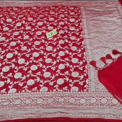 Exclusive Banarasi Khaddi Chiffon Georgette Silk Saree