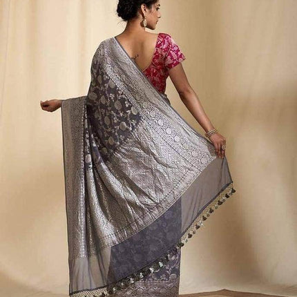 Exclusive Banarasi Khaddi Chiffon Georgette Silk Saree