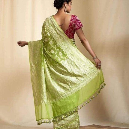 Exclusive Banarasi Khaddi Chiffon Georgette Silk Saree