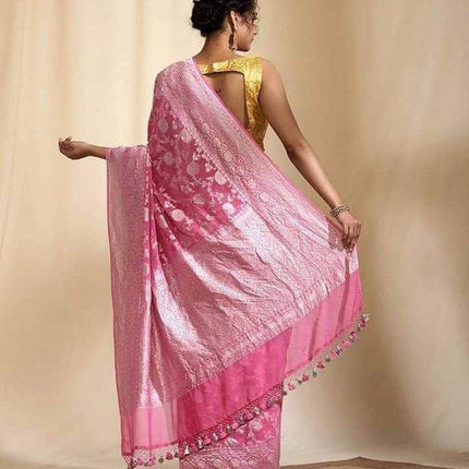 Exclusive Banarasi Khaddi Chiffon Georgette Silk Saree