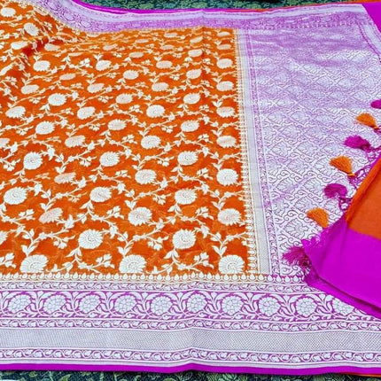 Exclusive Banarasi Khaddi Chiffon Georgette Silk Saree