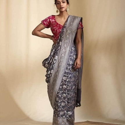 Exclusive Banarasi Khaddi Chiffon Georgette Silk Saree