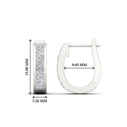 Channel Set Huggie Hoop Earring