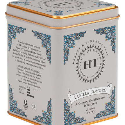 Decaf Vanilla Comoro, HT Tin of 20 Sachets