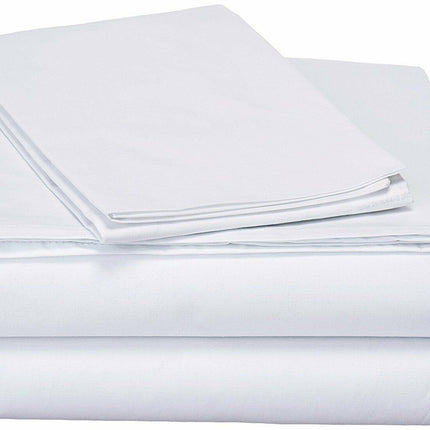 DaDa Bedding White Soft Fitted & Flat Bed Sheets w/ Pillow Cases Set (FSFS098765)