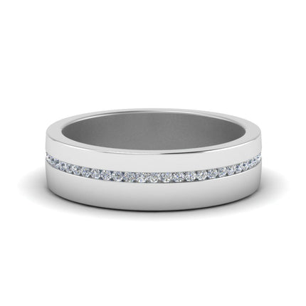 Flat Channel Set Diamond Mens Band