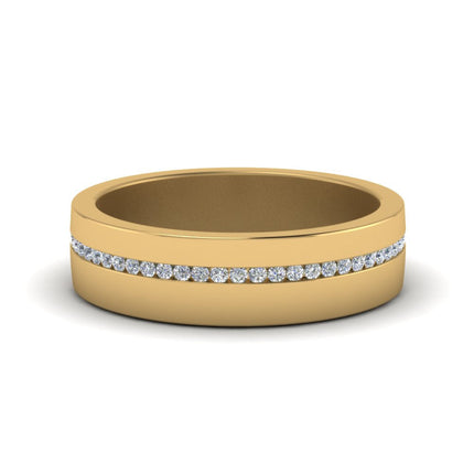 Flat Channel Set Diamond Mens Band