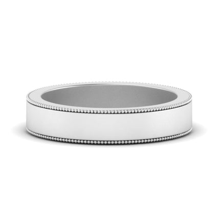 Flat Milgrain Mens Wedding Band