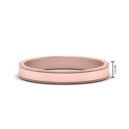 Flat Milgrain Mens Wedding Band