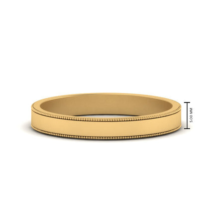 Flat Milgrain Mens Wedding Band