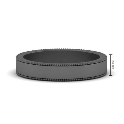 Flat Milgrain Mens Wedding Band