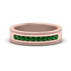 14k Rose Gold / Green Emerald / Lab Grown