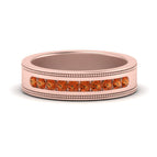 14k Rose Gold / Orange Sapphire / Lab Grown