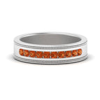 14k White Gold / Orange Sapphire / Lab Grown