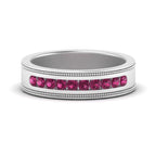14k White Gold / Pink Sapphire / Lab Grown