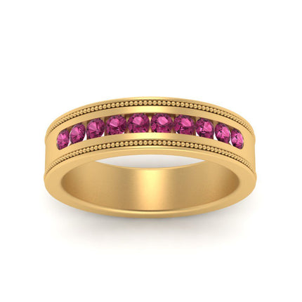 Flat Milgrain Mens Promise Band