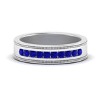 14k White Gold / Blue Sapphire / Lab Grown